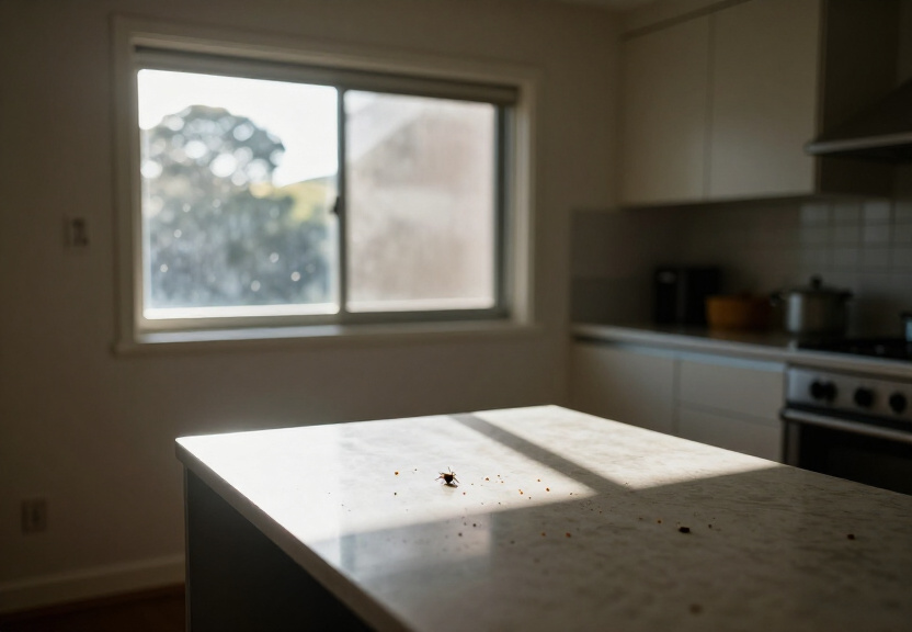 Cockroach infestation in a Northbridge kitchen before treatment